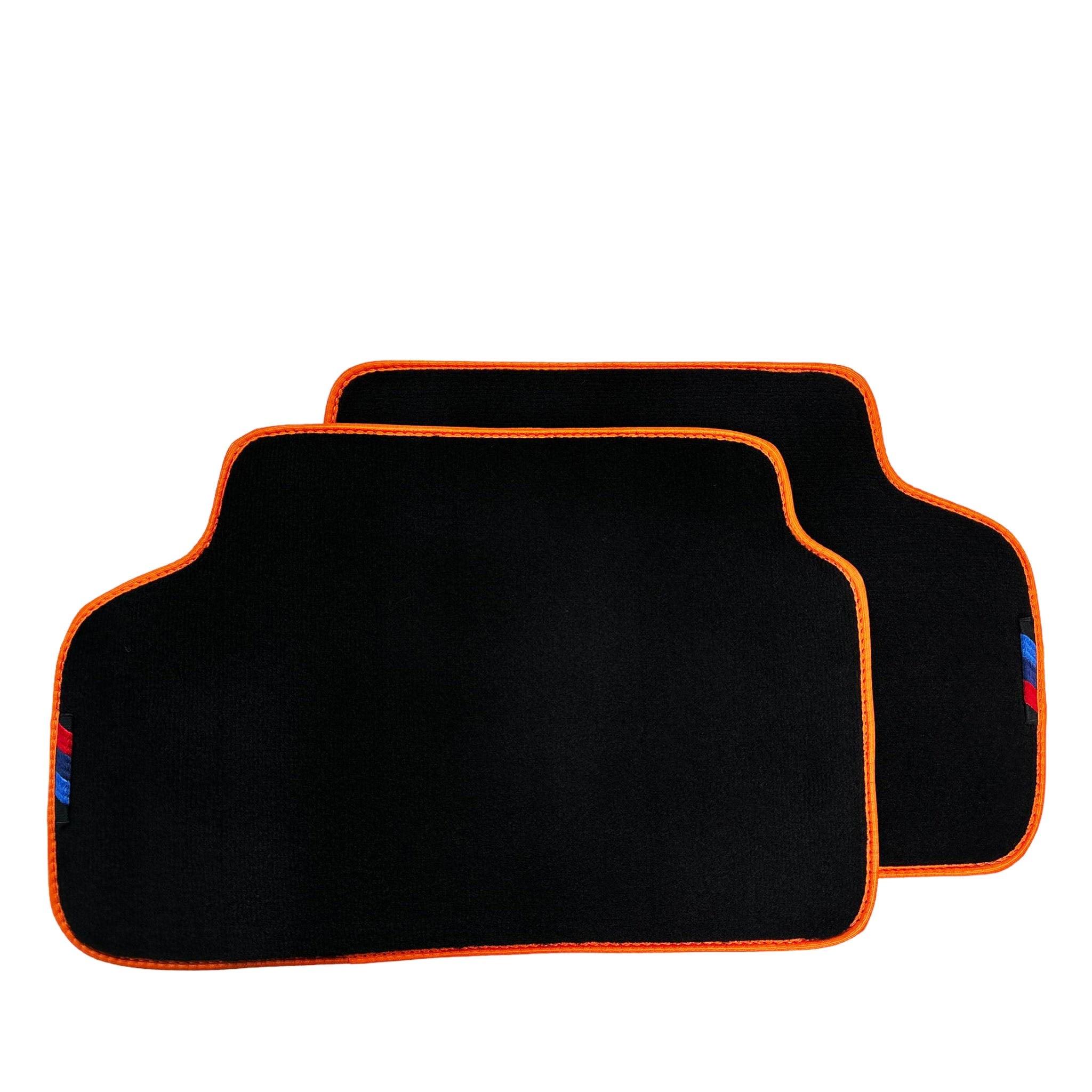 Black Floor Floor Mats For BMW 3 Series E90 | Orange Trim