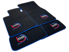 Black Floor Mats For BMW M5 Series F90 ER56 Design With Blue Trim - AutoWin