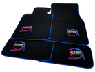 Black Floor Mats For BMW M5 Series F90 ER56 Design With Blue Trim - AutoWin