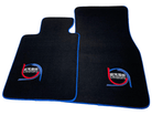Black Floor Mats For BMW M6 E64 Convertible ER56 Design Limited Edition Blue Trim - AutoWin