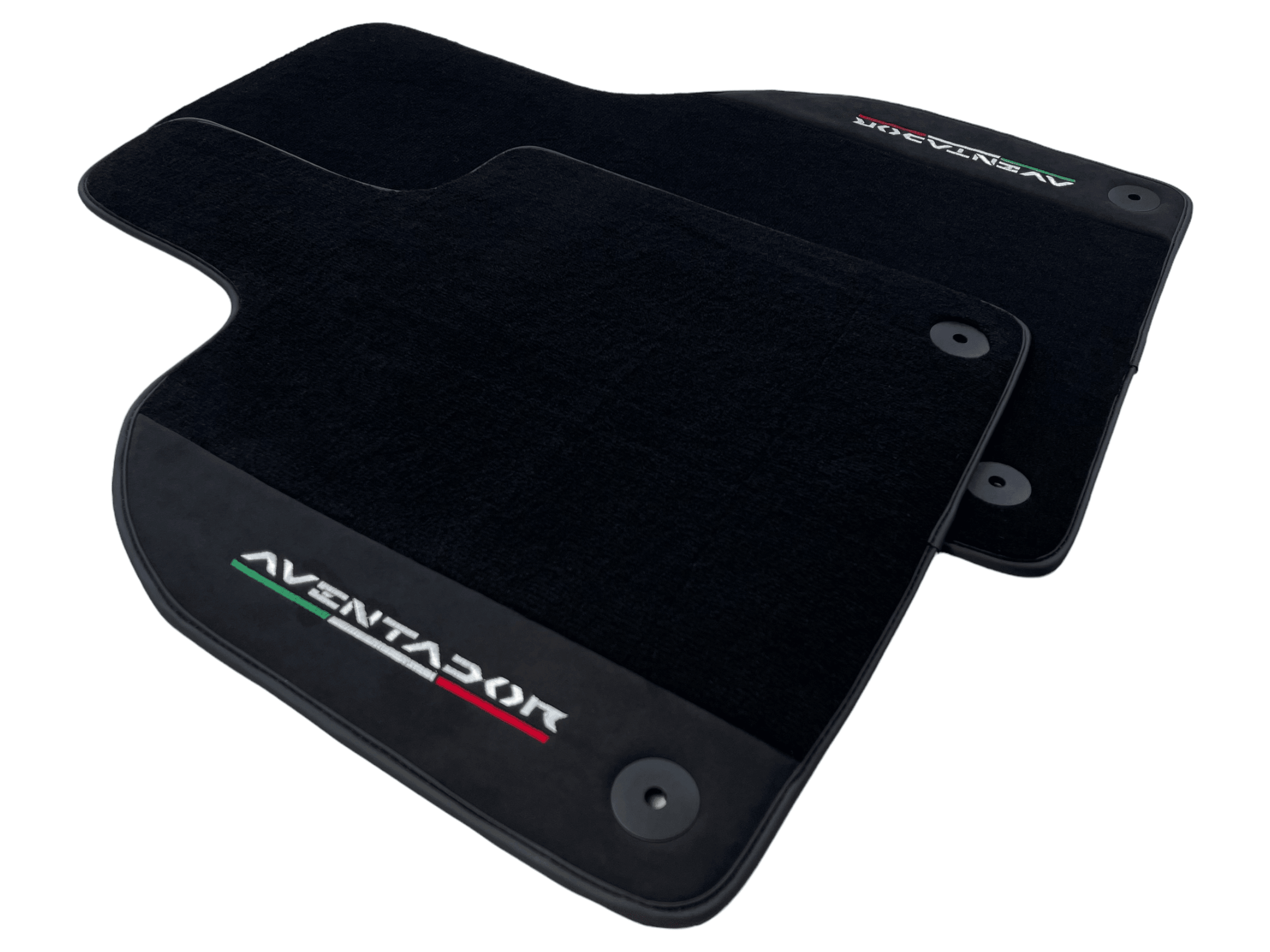 Black Floor Mats for Lamborghini Aventador With Alcantara Leather - AutoWin