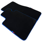 Black Floor Mats For BMW 1 Series E88 Convertible | Blue Trim