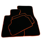 Black Floor Mats For BMW 3 Series E46 Convertible | Orange Trim