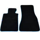 Black Floor Mats For BMW 4 Series G22 Coupe | Sky Blue Trim