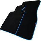 Black Floor Mats For BMW 4 Series G22 Coupe | Sky Blue Trim