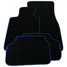 Black Mats For BMW 5 Series E28 Sedan | Blue Trim - AutoWin