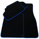 Black Mats For BMW 5 Series E28 Sedan | Blue Trim - AutoWin