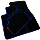 Black Mats For BMW 5 Series E28 Sedan | Blue Trim - AutoWin