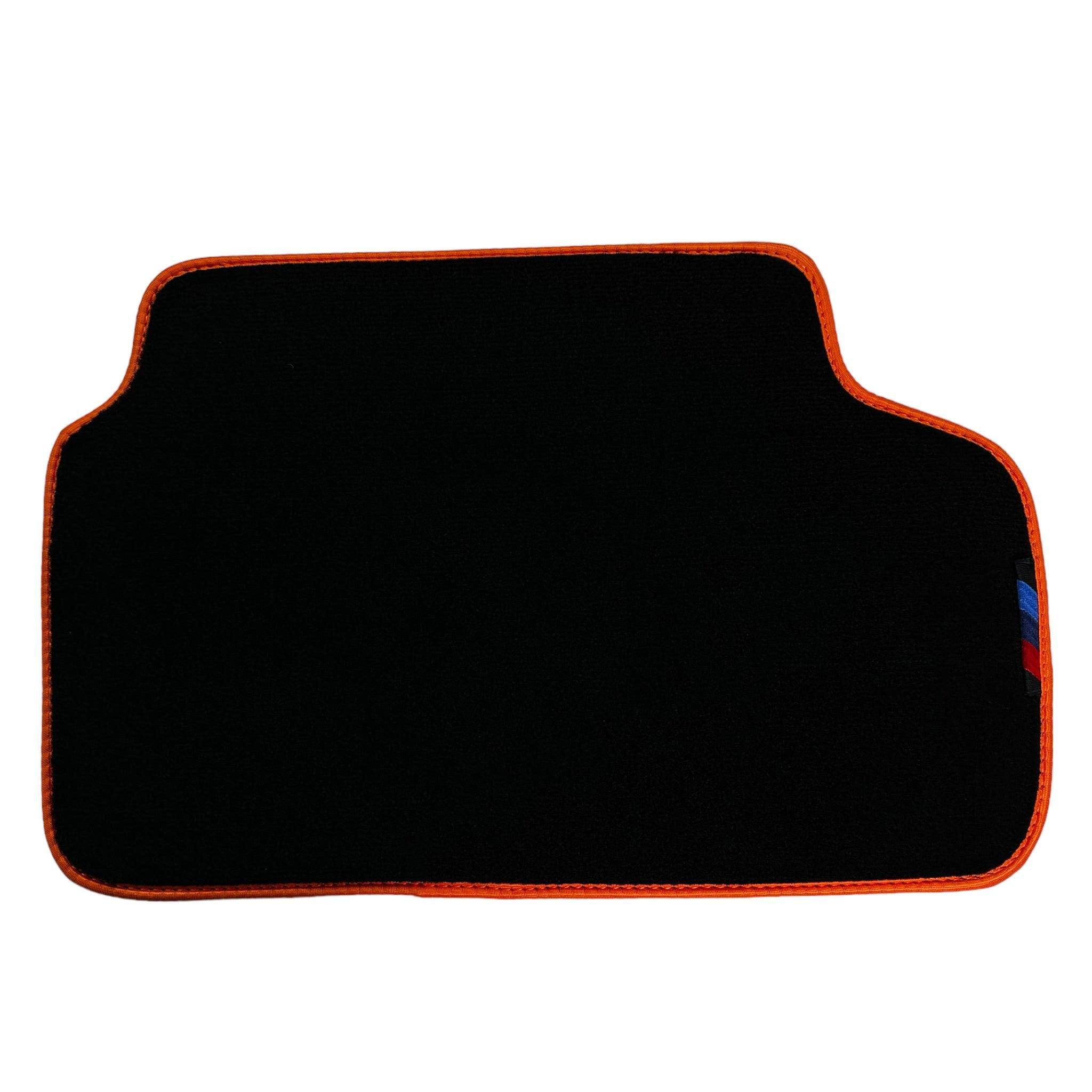 Black Floor Mats For BMW 6 Series E24 Coupe | Orange Trim