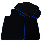 Black Floor Mats For BMW 6 Series F13 2-door Coupe | Blue Trim