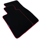 Black Floor Mats For BMW 7 Series E32 | Red Trim