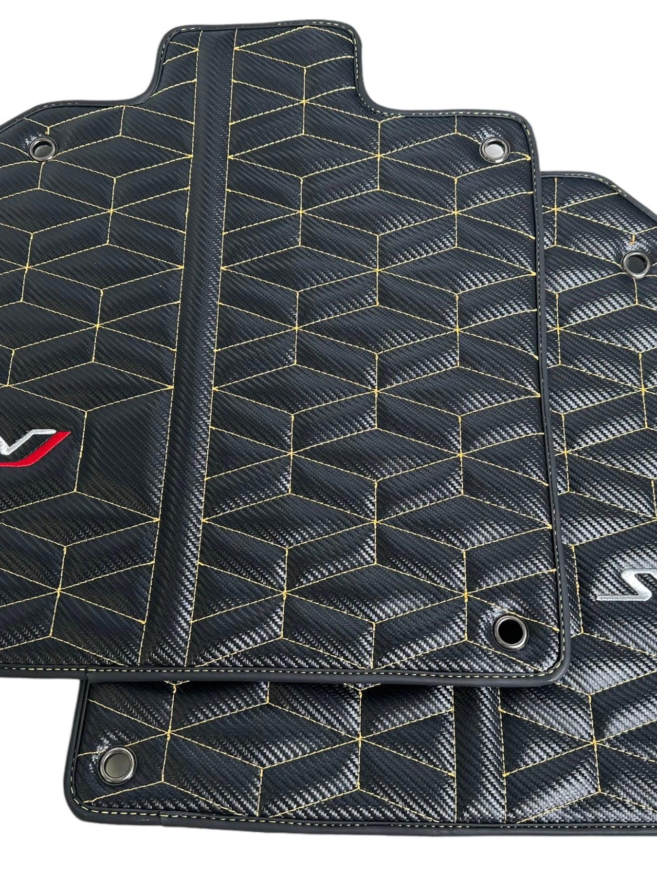 Carbon Leather Floor Mats for Lamborghini Aventador SVJ Limited Edition - AutoWin