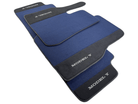 Dark Blue Floor Mats For Tesla Model Y With Alcantara Leather - AutoWin