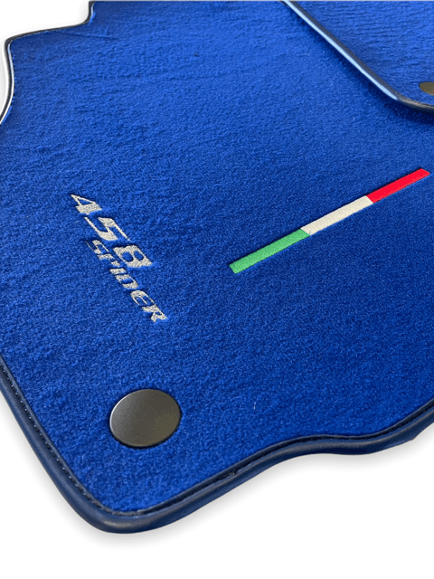 Floor Mats For Ferrari 458 Spider 2012-2015 Blue Autowin Brand Italian Edition - AutoWin