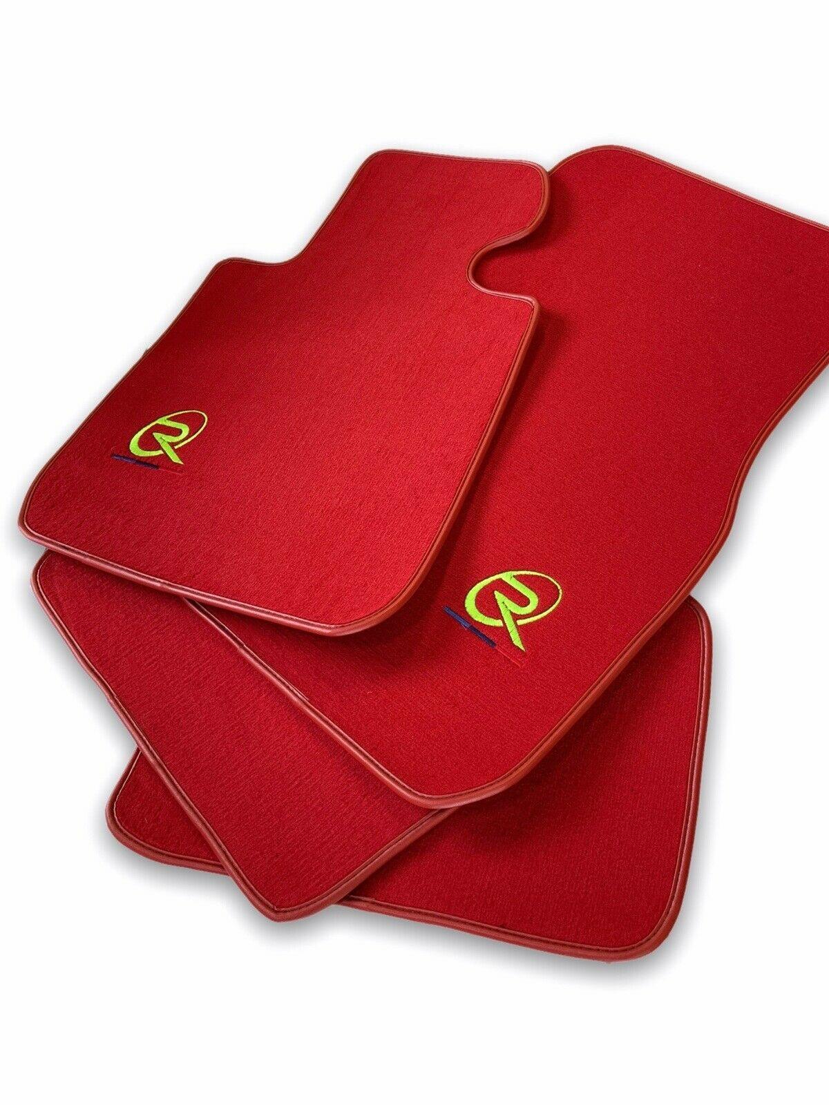 Red Floor Mats For BMW 1 Series E88 Convertible ROVBUT Brand Tailored Set Perfect Fit Green SNIP Collection - AutoWin