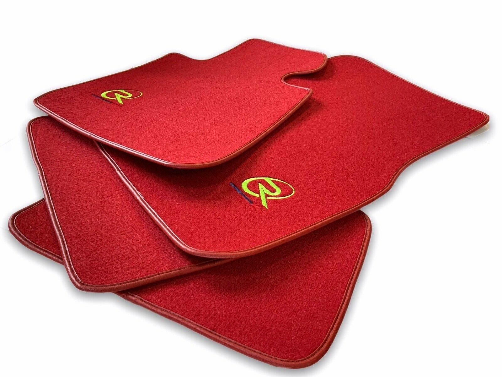 Red Floor Mats For BMW 4 Series G22 Coupe ROVBUT Brand Tailored Set Perfect Fit Green SNIP Collection - AutoWin