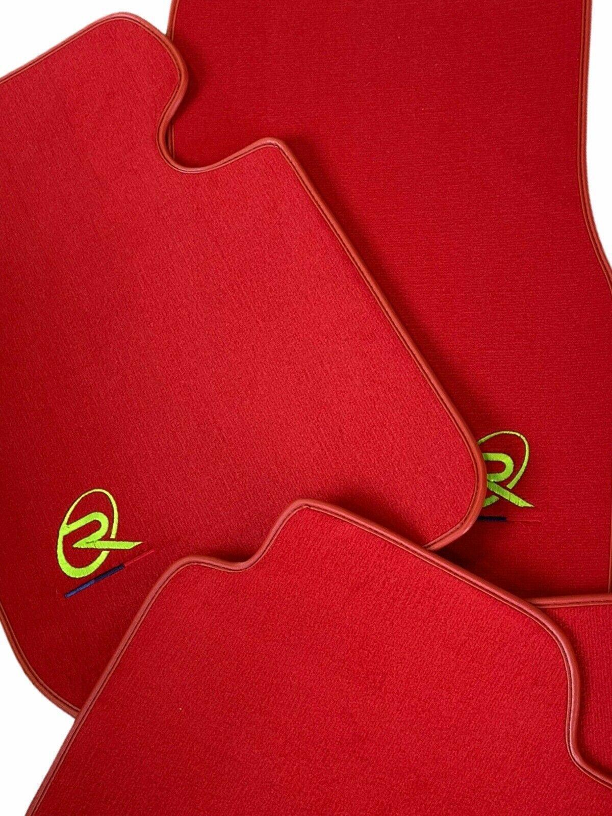 Red Floor Mats For BMW M5 E60 ROVBUT Brand Tailored Set Perfect Fit Green SNIP Collection - AutoWin