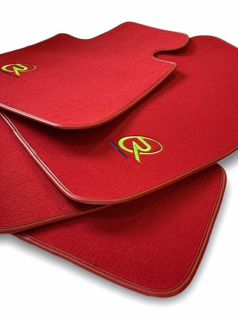 Red Floor Mats For BMW X3 - E83 SUV ROVBUT Brand Tailored Set Perfect Fit Green SNIP Collection - AutoWin