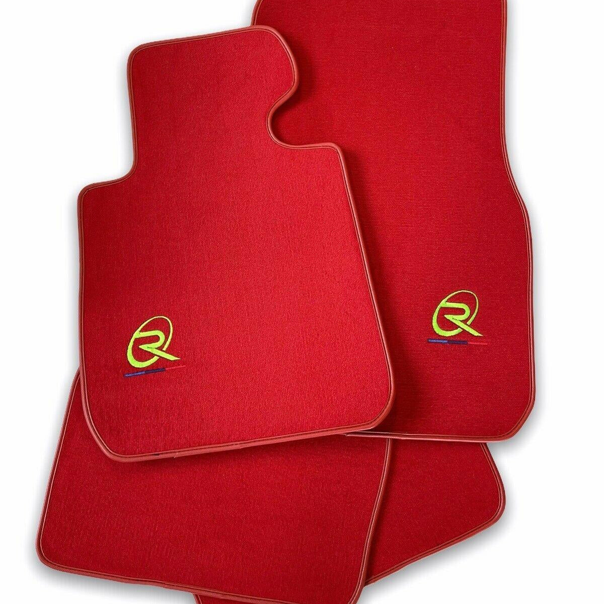 Red Floor Mats For BMW X5M F85 SUV ROVBUT Brand Tailored Set Perfect Fit Green SNIP Collection - AutoWin