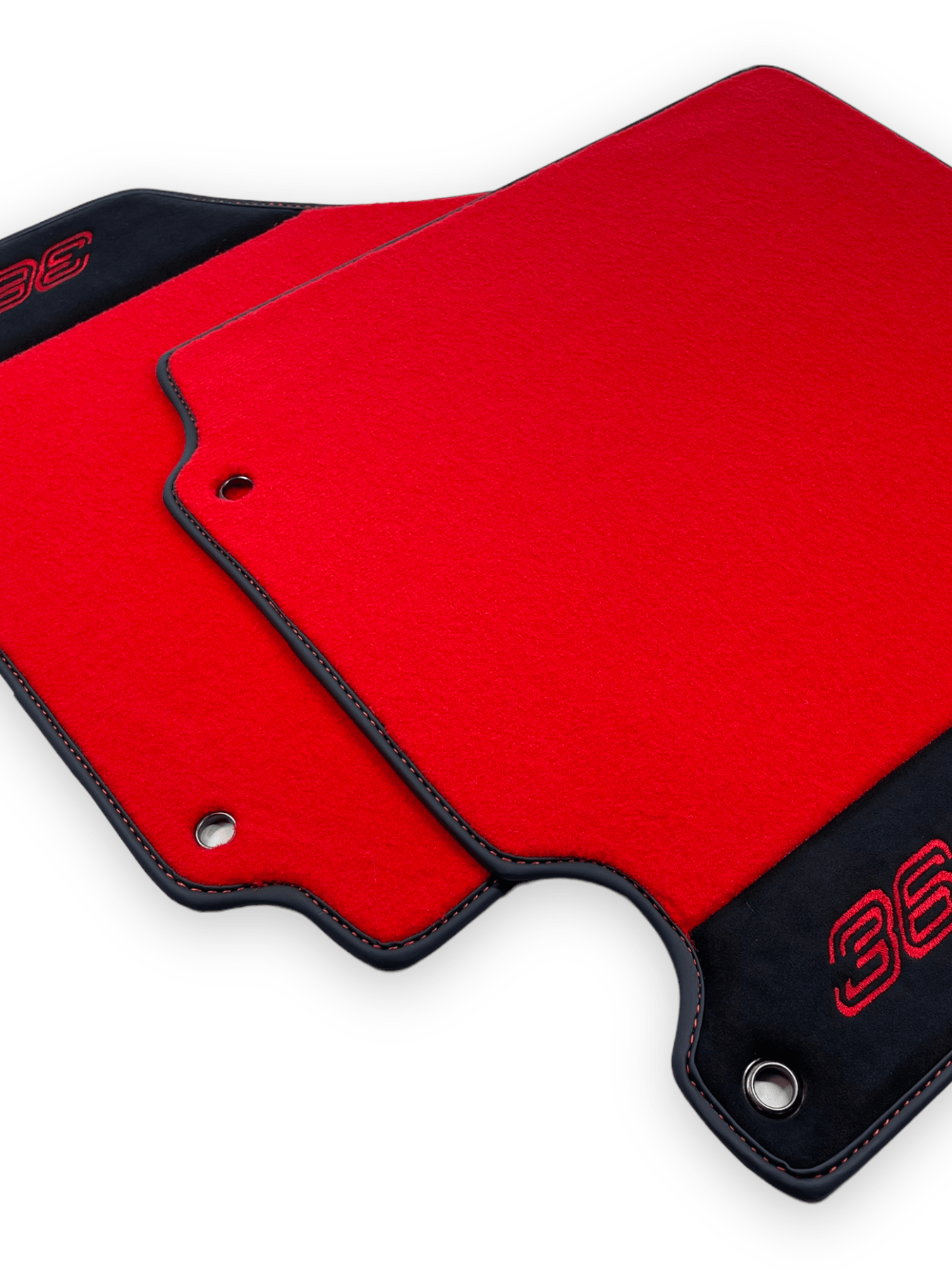 Red Floor Mats For Ferrari 360 Modena 1999-2005 With Alcantara Leather - AutoWin